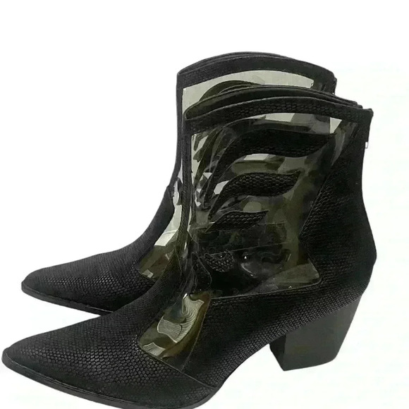 Coconuts by Matisse Cloud Nine Black and Clear Western Booties - Picture 4 of 12